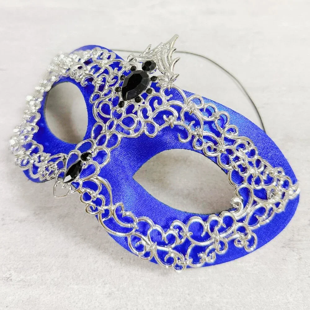 Silver blue mask, Masquerade mask, Cosplay mask, Masquerade ball mask, Prom mask
